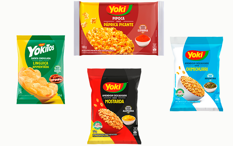 Yoki lança edição especial com 4 novos snacks no clima de Copa do Mundo