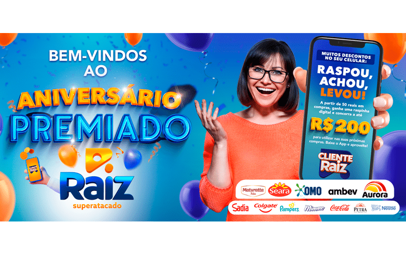 Agência Art.Co produz Campanha de Aniversário Premiado para Raiz Superatacados