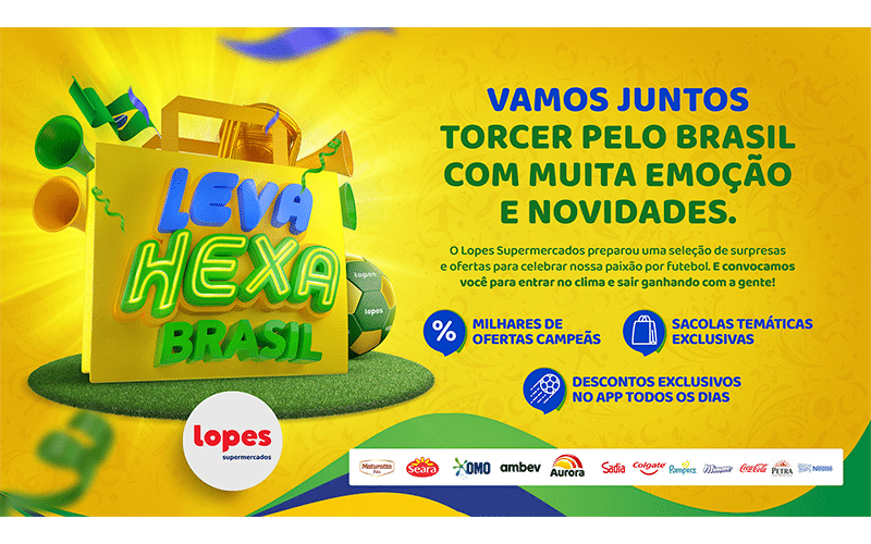 Agência Art.Co produz campanha com tema de Copa do Mundo para rede de Lopes Supermercados