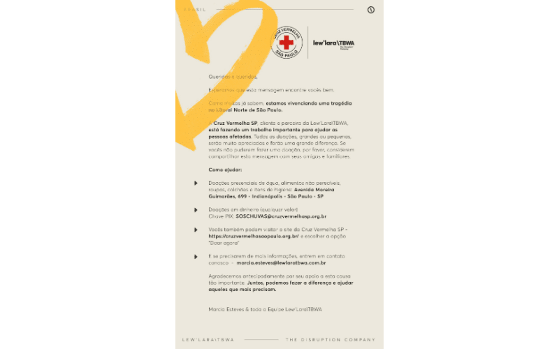 Cruz Vermelha, ajuda as pessoas afetadas pela tragédia no Litoral Norte