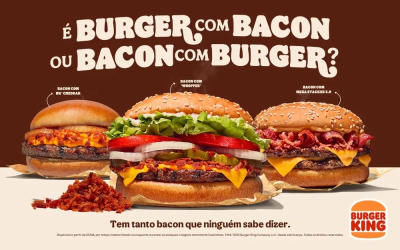 Burger King lança festival de bacon e traz ainda mais sabor para clássicos