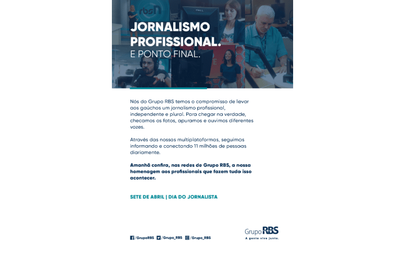 Jornalismo profissional. E ponto final. Dia do Jornalista