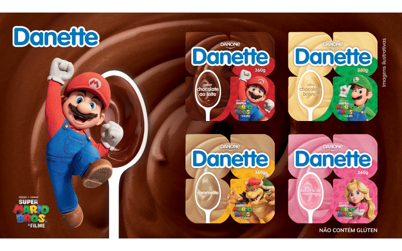 Super Mario Bros. – O Filme, invade as embalagens de Danette