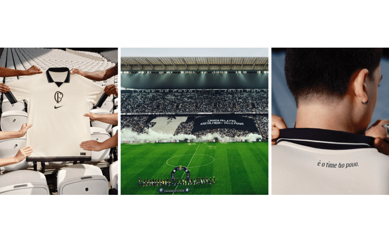 Nike e Corinthians revelam quarta camisa com bandeirão gigante