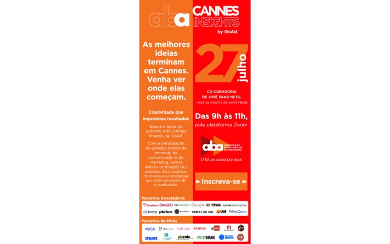 ABA Cannes insights by GoAd | Dia 27 de Julho das 09h às 11h | Virtual