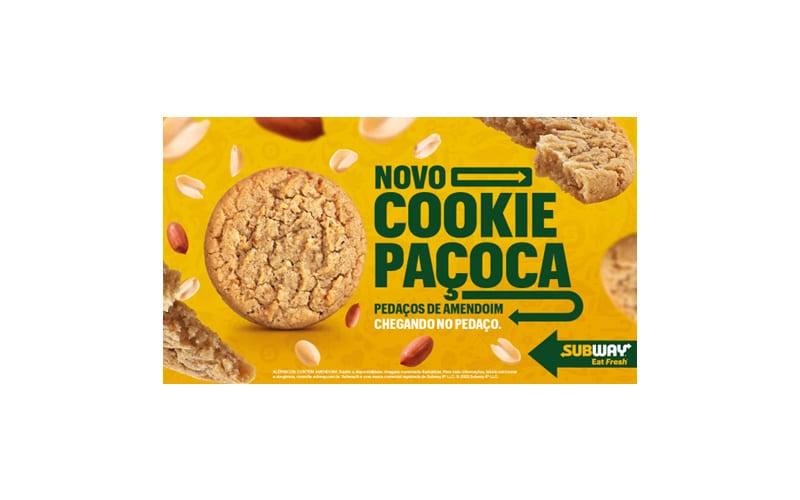 Em clima de festa junina, Subway lança cookie sabor paçoca