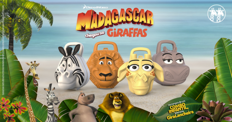 Madagascar invade o Giraffas em nova coleção de lancheiras divertidas