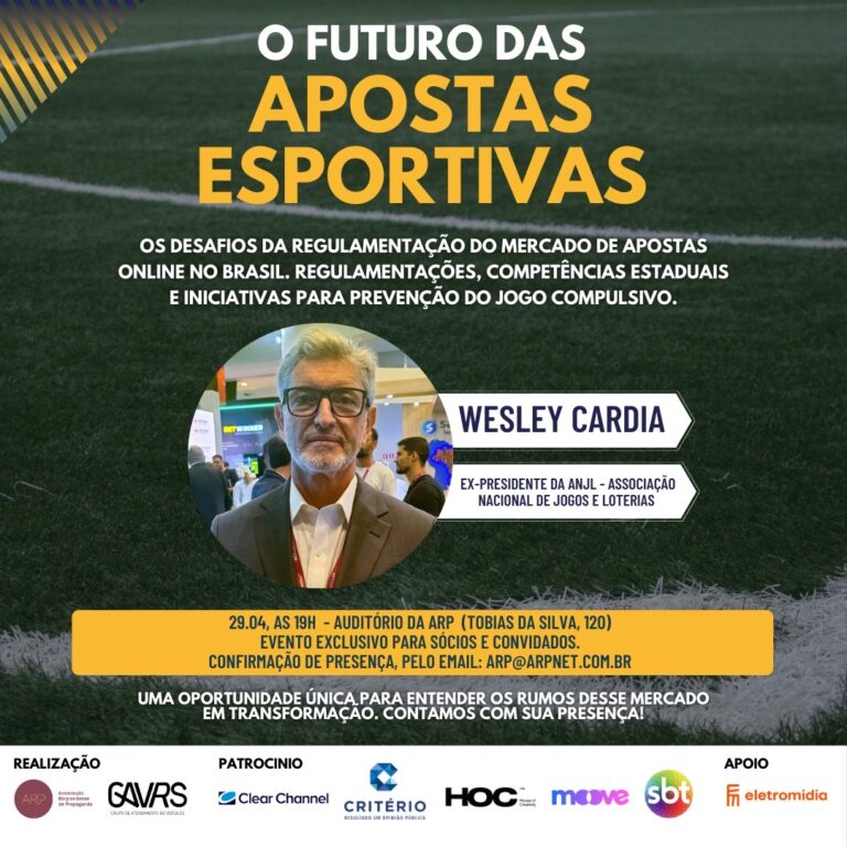 GAV e ARP Apresentam – “O Futuro das Apostas Esportivas” com Wesley Cardia