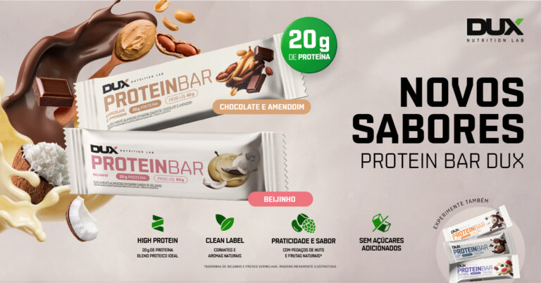 DUX Nutrition lança dois sabores na sua linha Protein Bar