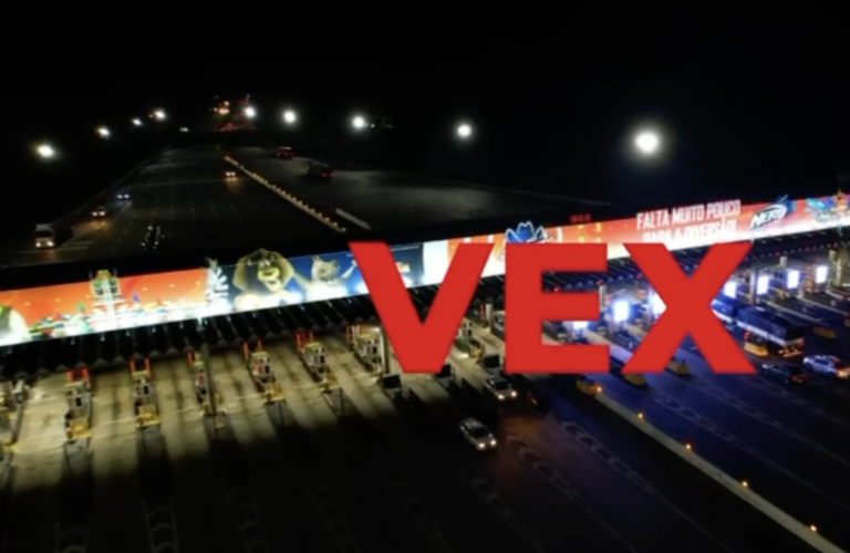 O maior outdoor do Brasil em praça de pedágio é da VEX