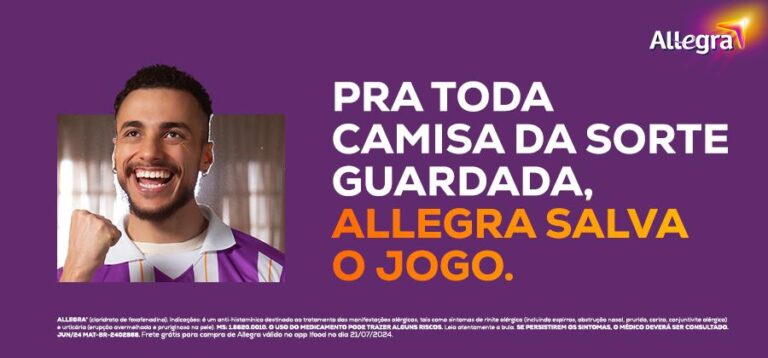 Allegra estreia com campanha específica no futebol da Globo