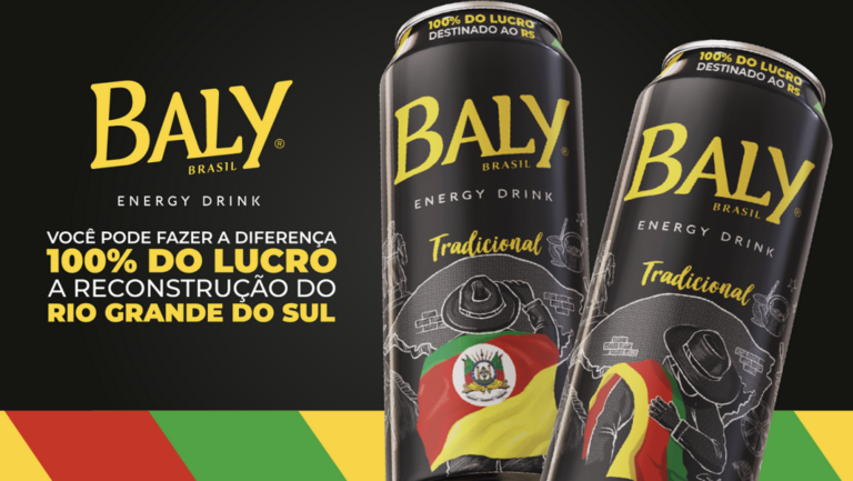 Baly lança energético com 100% do lucro destinado a RS