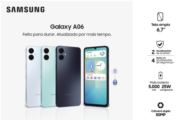 Samsung apresenta o Galaxy A06 no Brasil