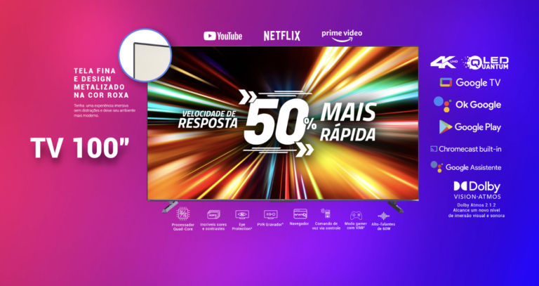 Philco lança Smart TV de 100” 4K QLED