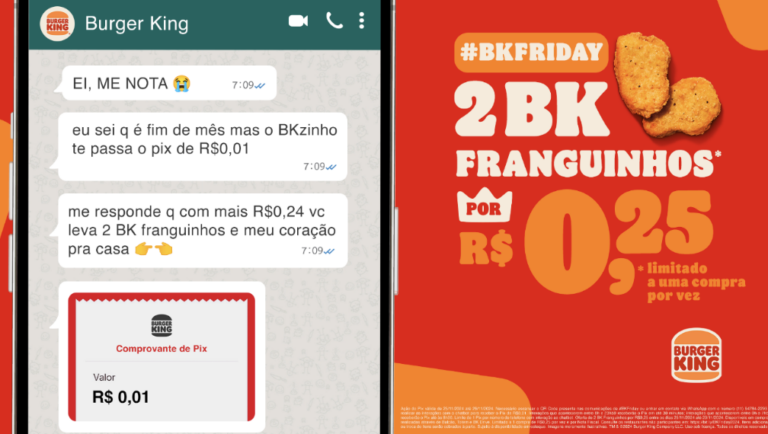 BK faz milhões de Pix de R$0,01 para anunciar #BKFriday