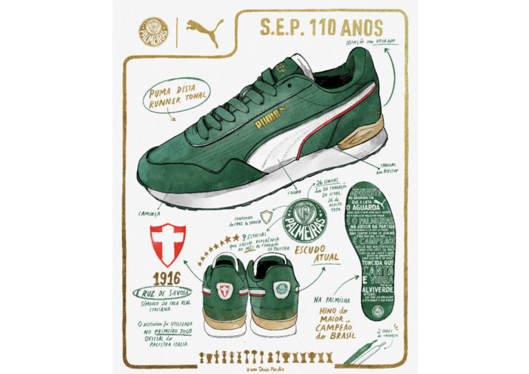 PUMA e Palmeiras lançam tênis em homenagem aos 110 anos do clube