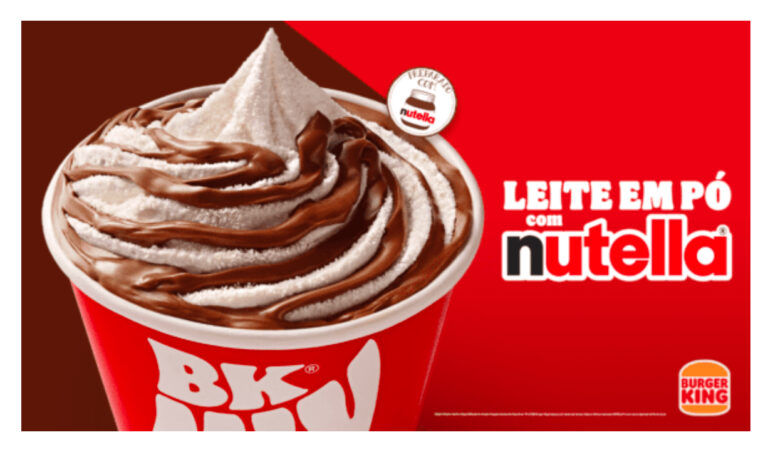 Burger King lança BK Mix Leite em Pó com NUTELLA