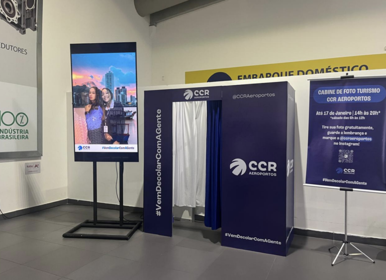 CCR Aeroportos faz ação com cabine fotográfica