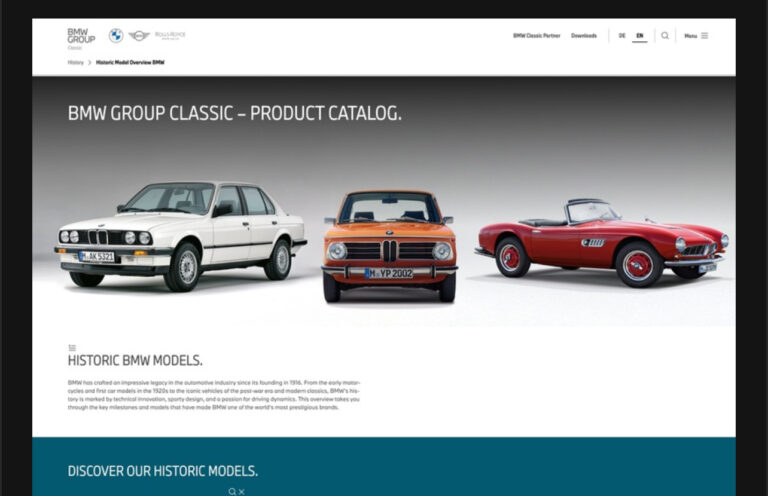 Visões dos modelos históricos da BMW agora disponíveis online