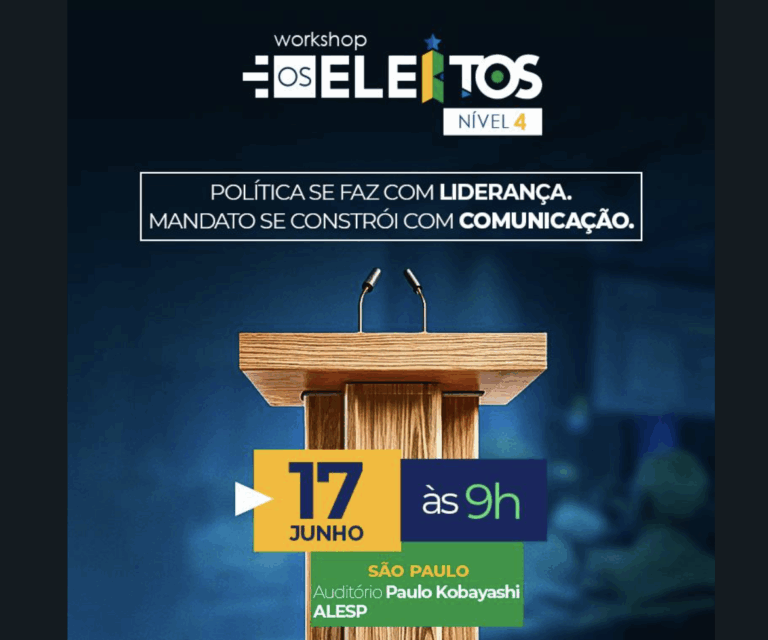 Workshop ‘Os Eleitos’ acontecerá em junho na ALESP