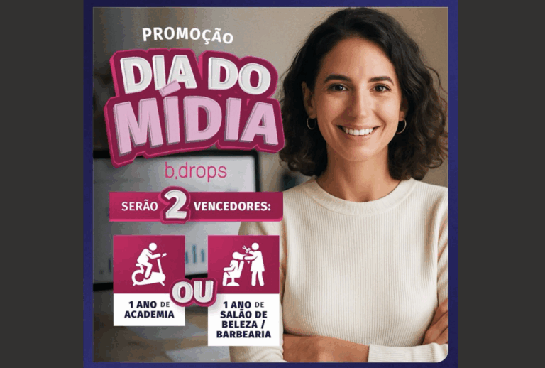 b.drops sorteia 1 ano de academia para Dia do Mídia