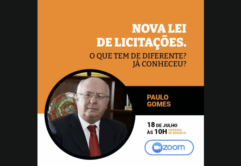 Dr. Paulo Gomes fará live sobre a Nova Lei de Licitações