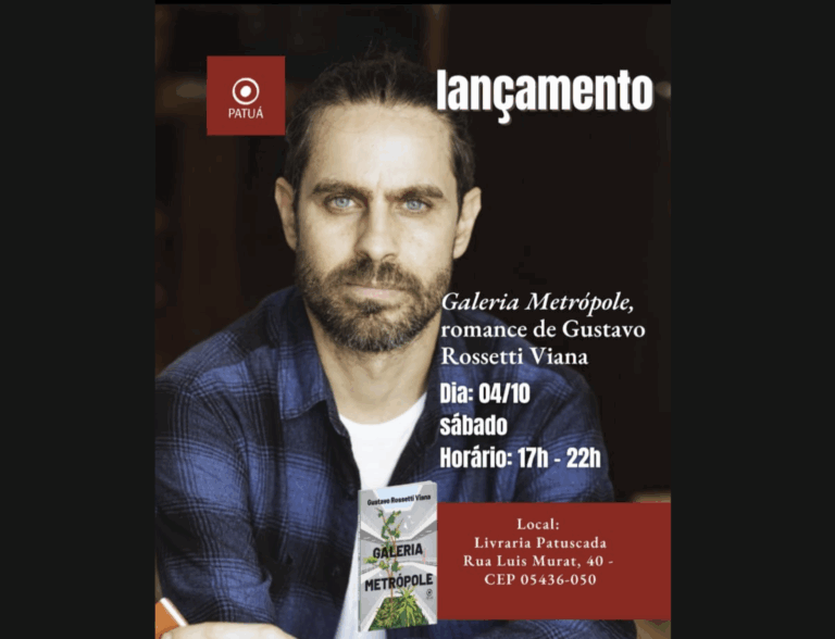 Gustavo Rossetti Viana lança romance Galeria Metrópole