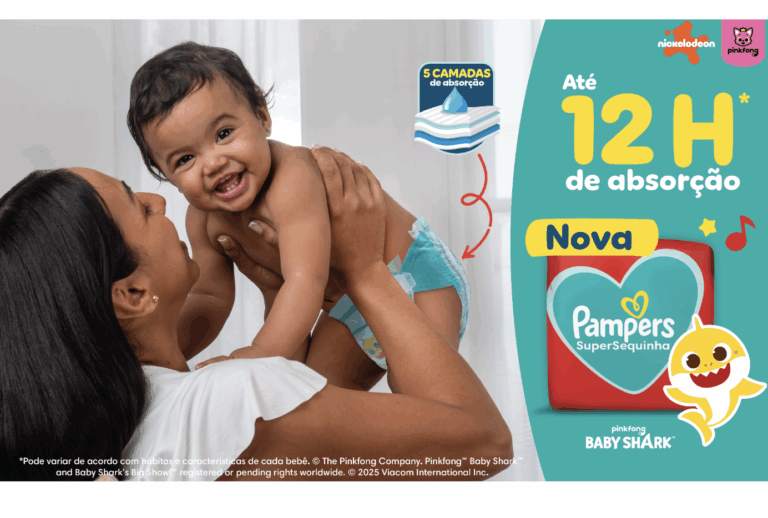 Pampers SuperSequinha lança estampa Baby Shark