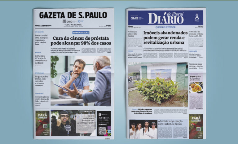 Jornais do GMG mudam capa para azul