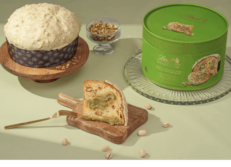Lindt aposta no Panettone Triplo Pistache com Chocolate Branco