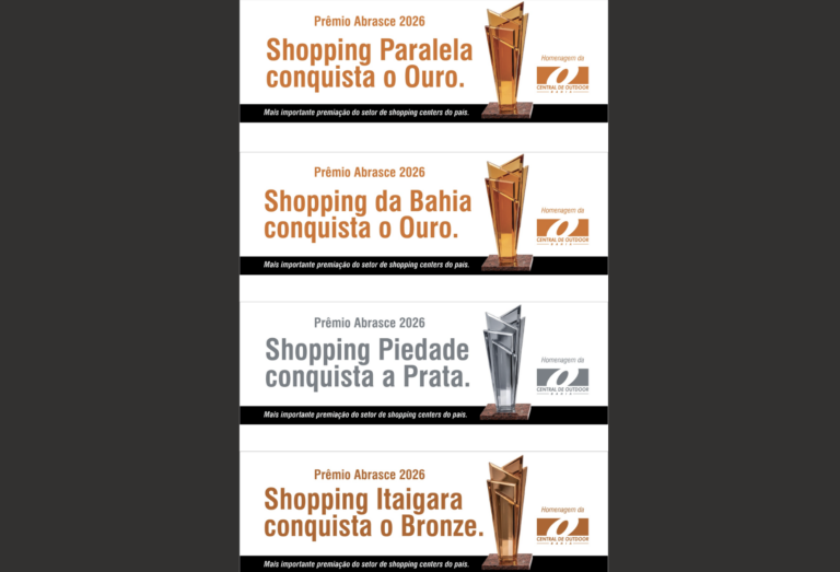 Central de Outdoor da Bahia celebra shoppings no Prêmio Abrasce 2026