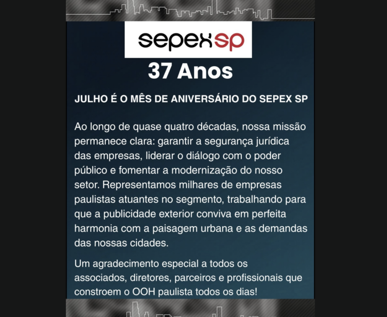 SEPEX SP completa 37 anos!