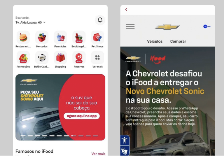 Chevrolet faz ação do Novo Sonic via delivery no iFood