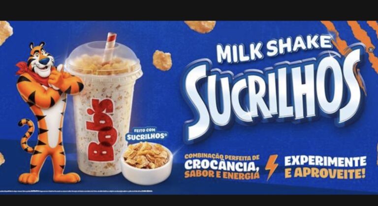 Bob’s e Sucrilhos lançam milk shake em parceria inédita entre as marcas