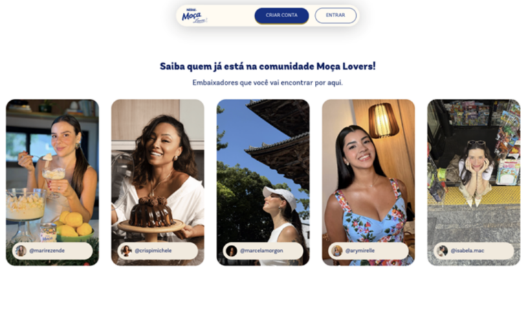 Nestlé reforça Moça Lovers em 2026 com squad e embaixadoras