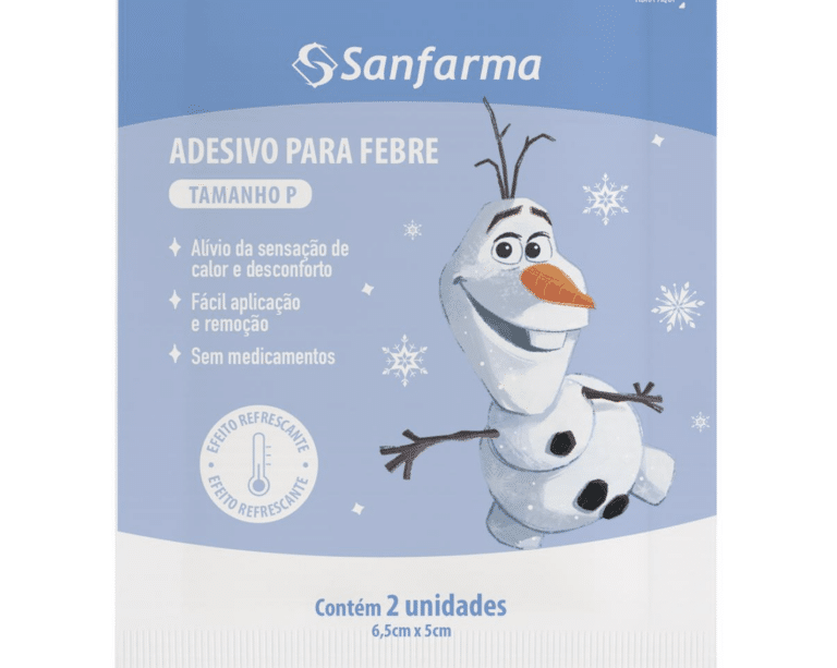 Sanfarma lança adesivo para febre com Olaf, de Frozen